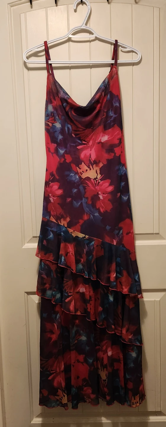 PrettyGarden Floral Tiered Midi Dress Size S