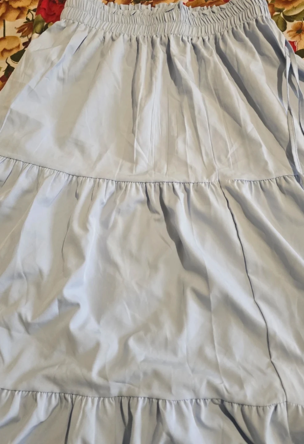 Light Blue Tiered Maxi Skirt - Size L - photo 2