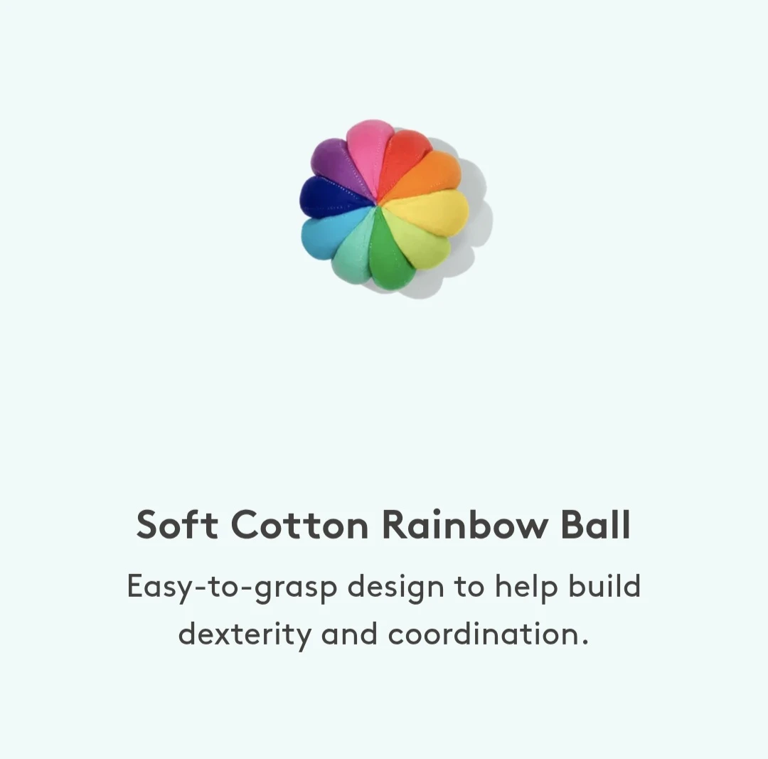 Lovevery Soft Cotton Rainbow Ball Toy Montessori Play Sensor