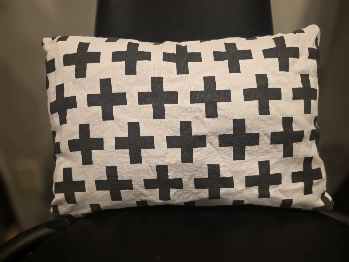 Decorative Throw Pillow with Plus Sign Pattern
