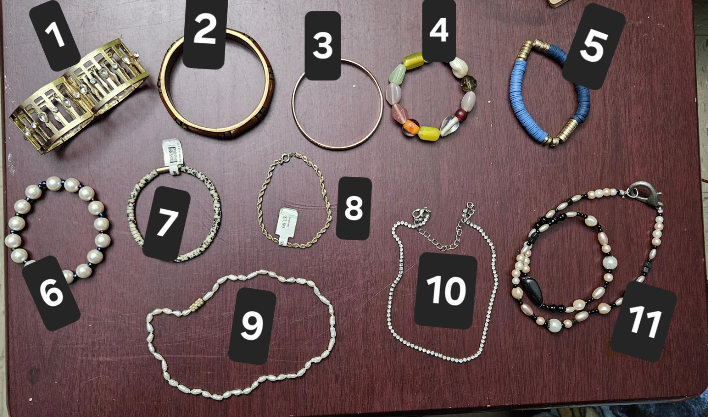 Set of 11 Bracelets and Necklaces