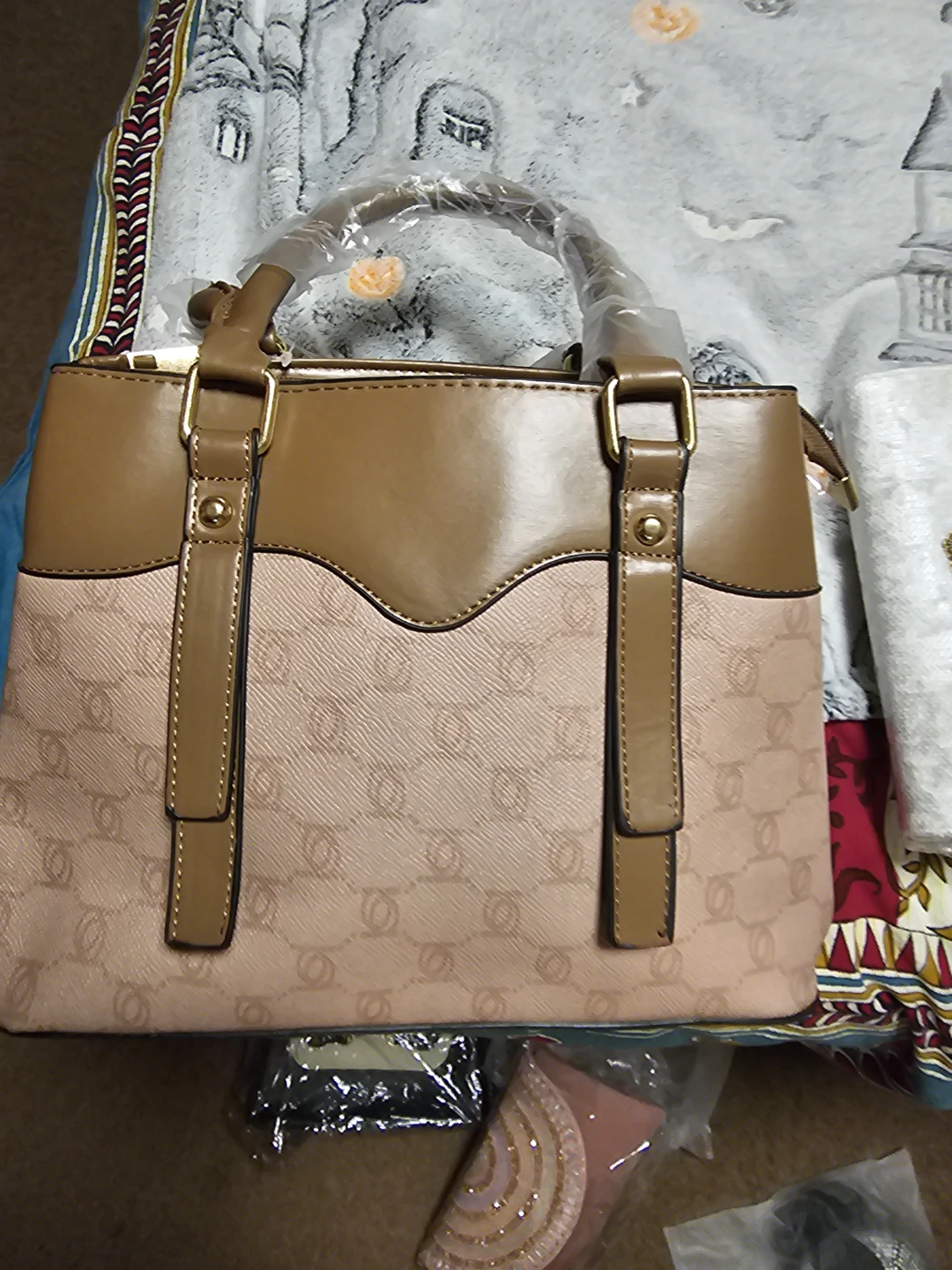Women's Two-Tone Satchel Handbag