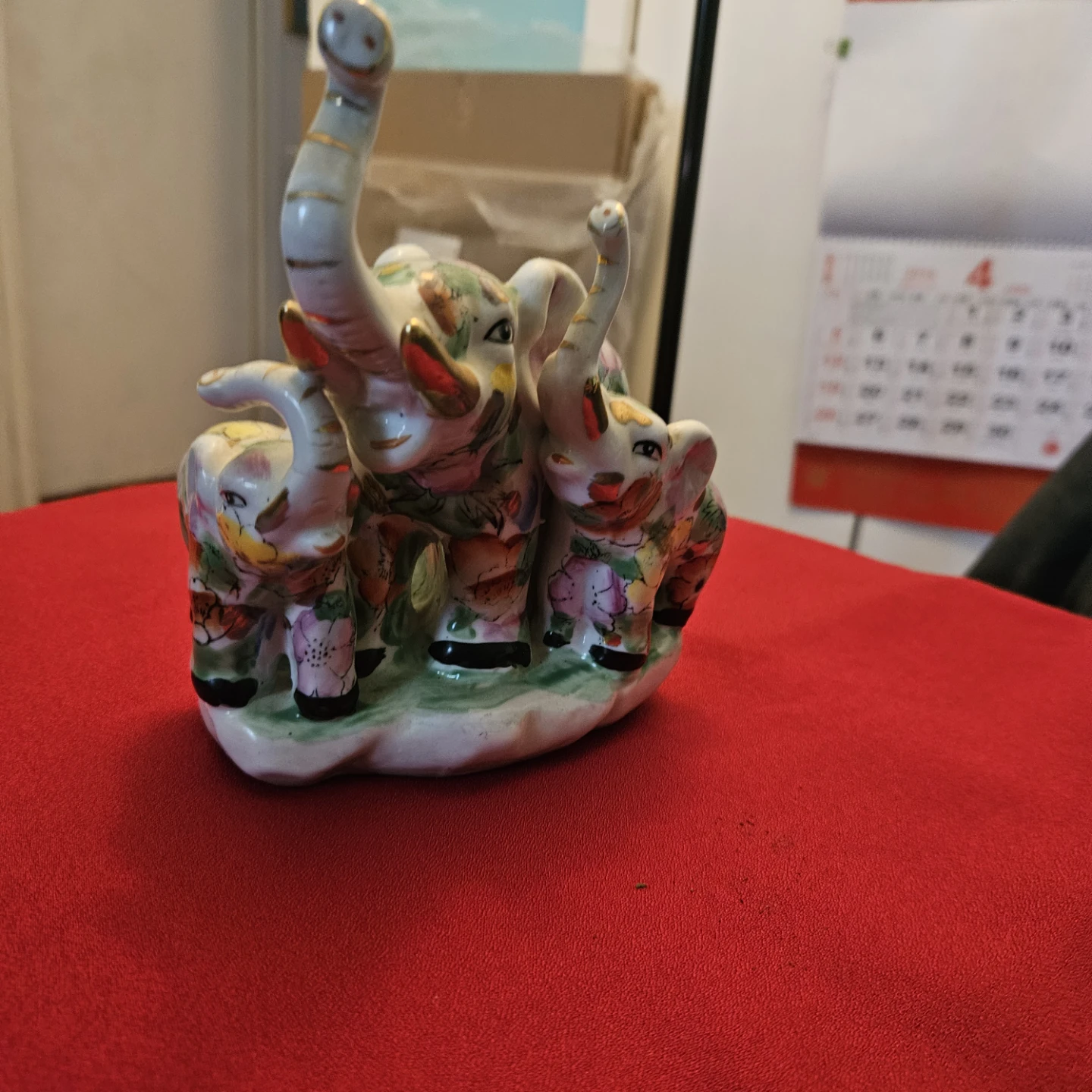 Ceramic Elephant Family Figurine
