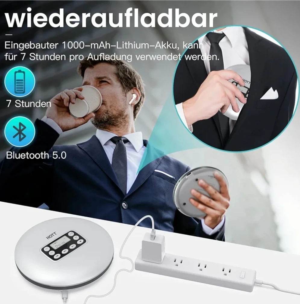 HOTT Portable CD Player with Bluetooth - photo 4