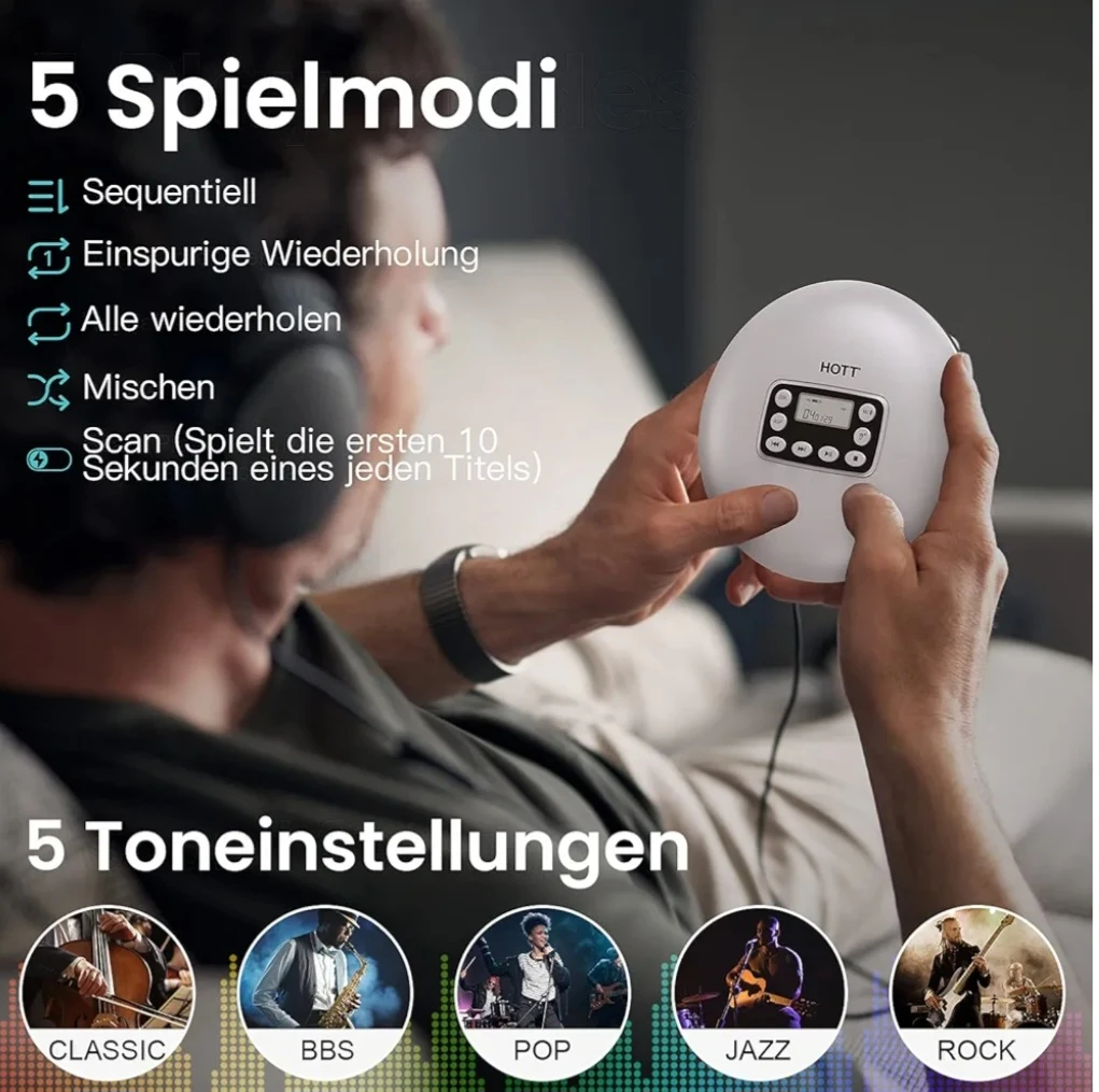 HOTT Portable CD Player with Bluetooth - photo 5
