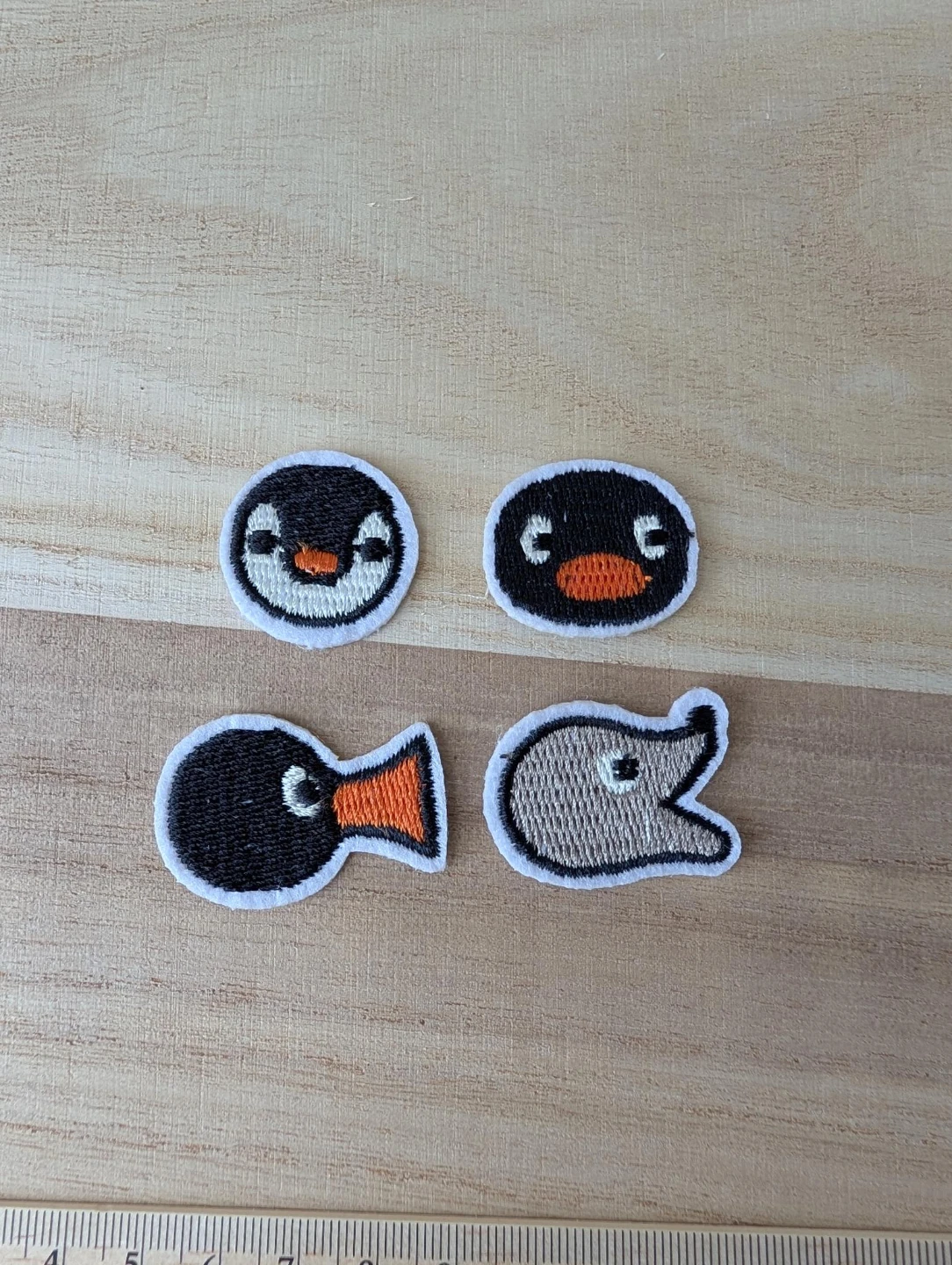 Set of 4 Cute Pingu and friends Embroidered Patches