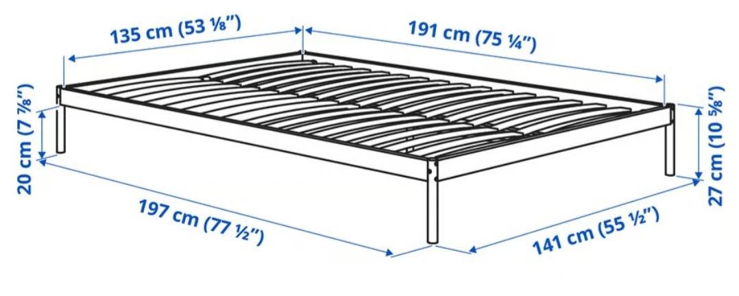 IKEA metal Bed Frame, White, Full/Double - photo 3