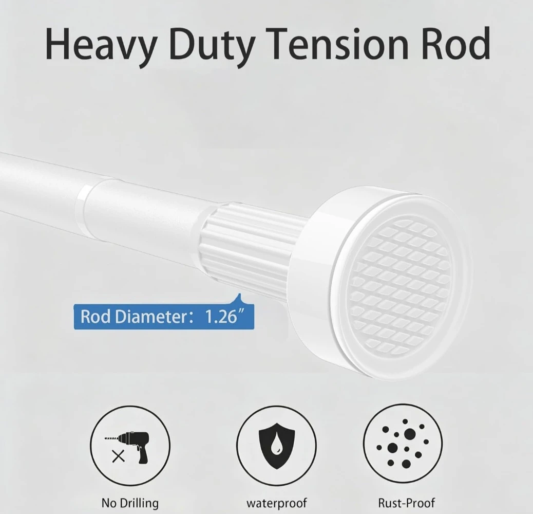 No Drill Adjustable Tension Rod 66.9"×82.7" - photo 2