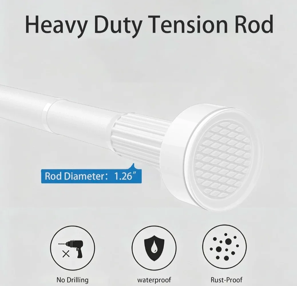 No Drill Adjustable Tension Rod 66.9"×82.7" - photo 2