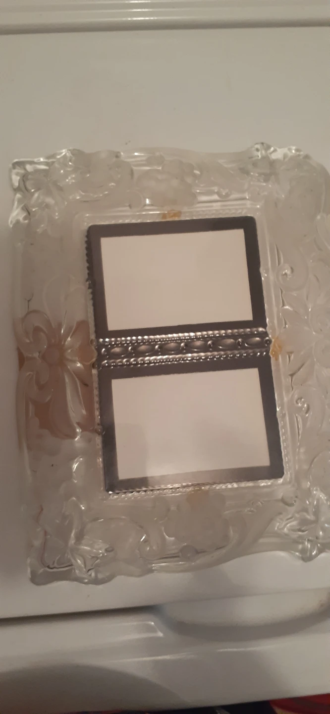 Clear Glass Double Photo Frame