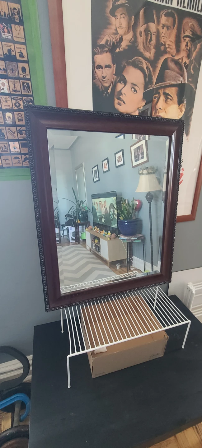 Ornate Dark Wood Frame Mirror