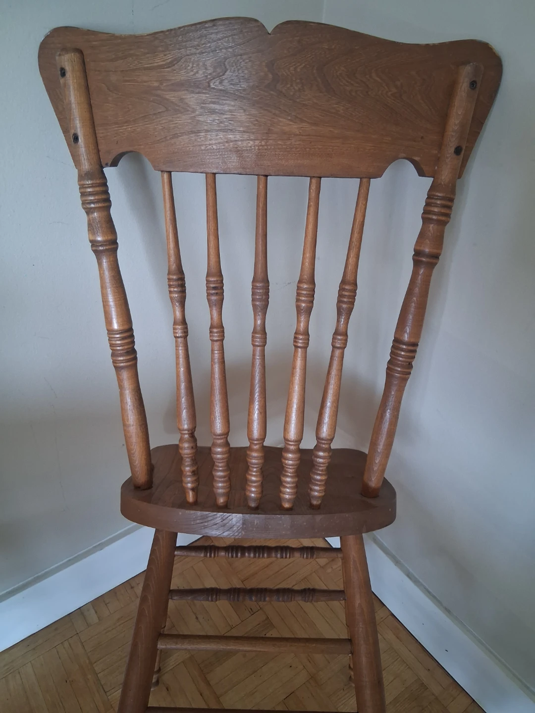 Two Wooden Press-Back Dining Chairs - photo 3