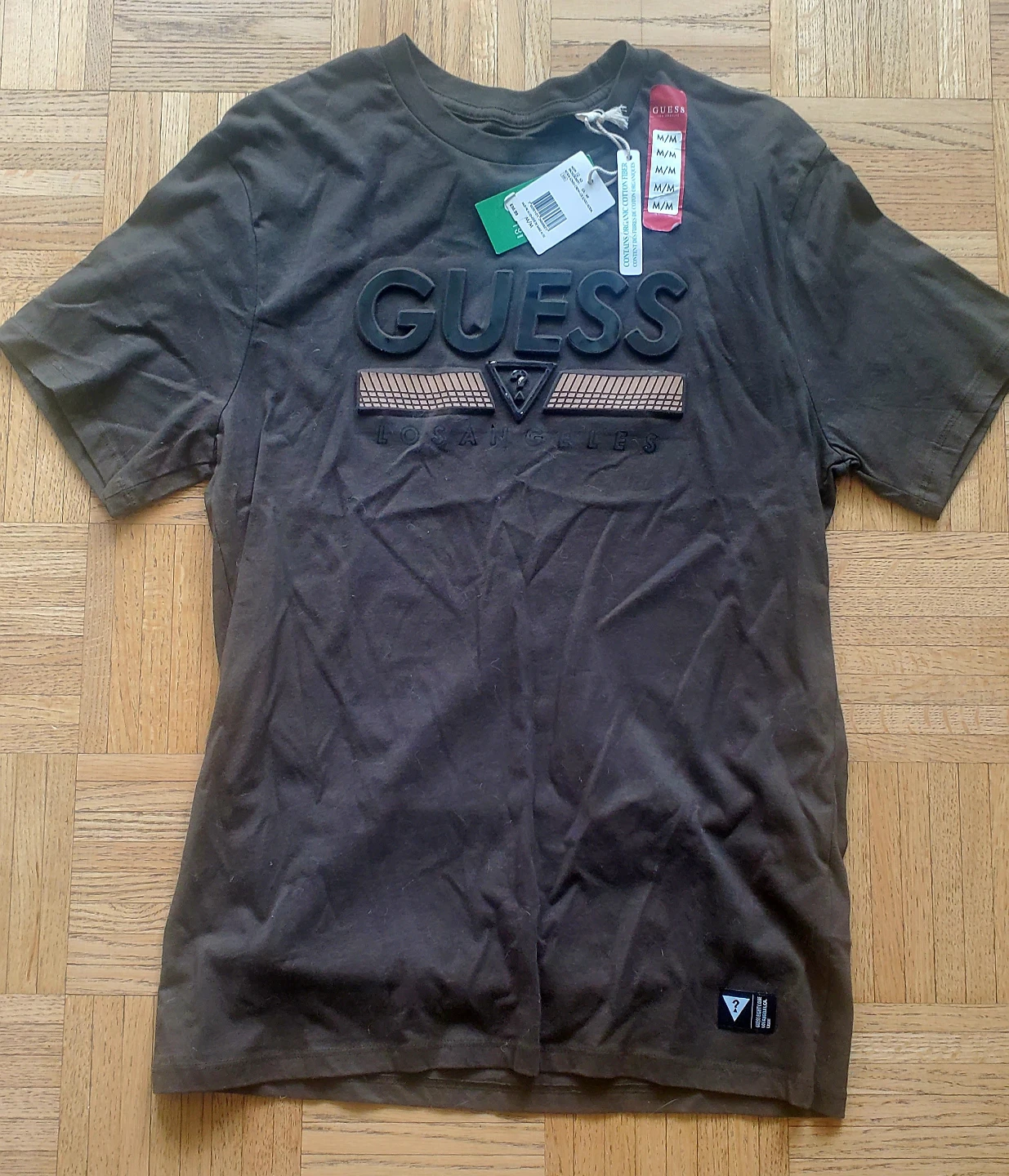 Guess Koda Logo Crew T-Shirt - Brown - Medium