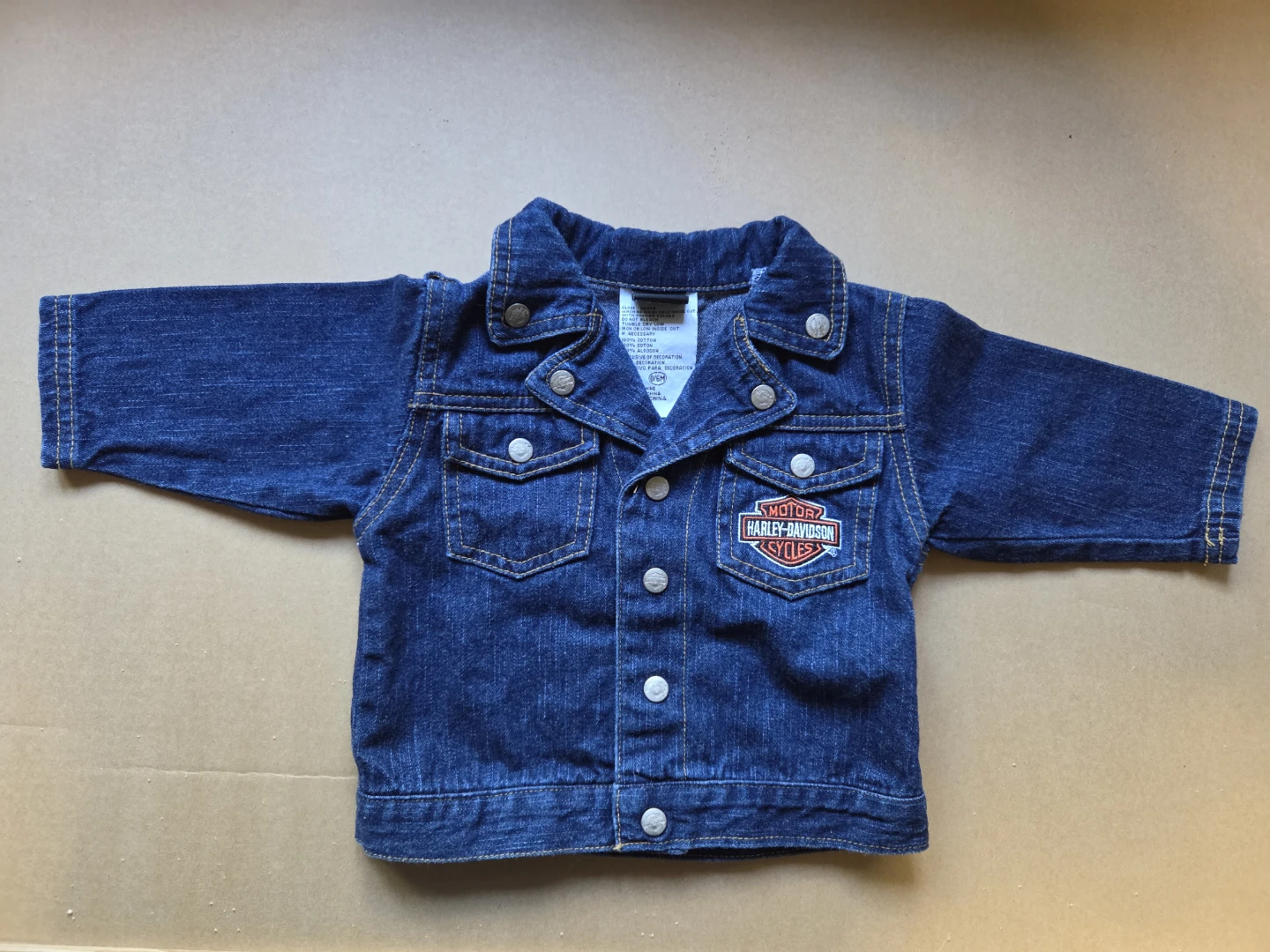 Infant Harley Davidson Denim Jacket (Size 0-6M)