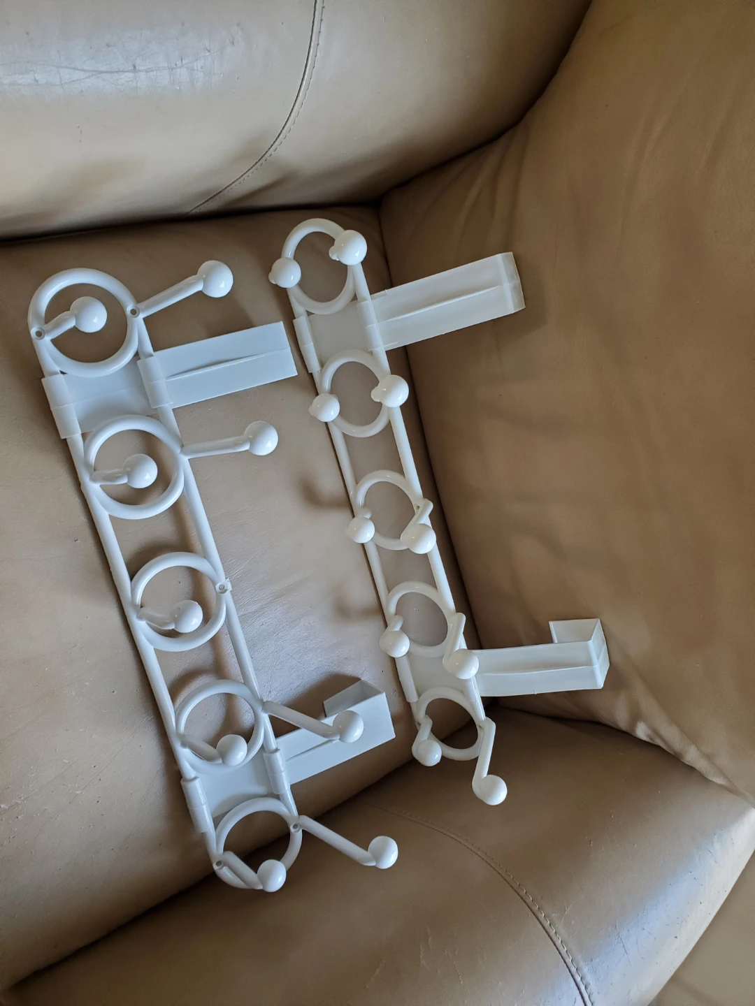 White over-the-door hook racks (set of 2)