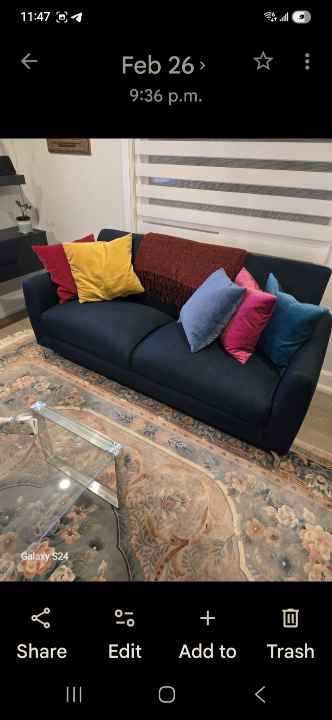 Navy Blue Sofa and Matching Armchair - photo 3