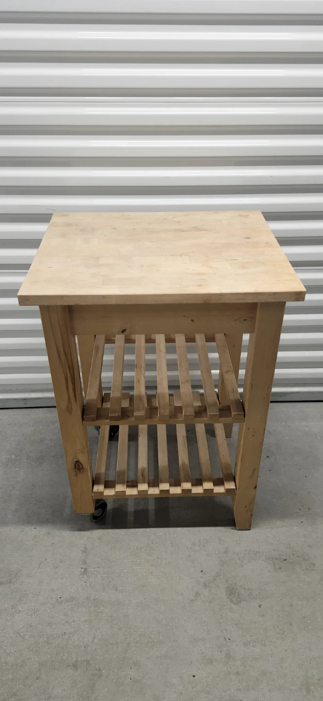Ikea wooden kitchen cart with wheels