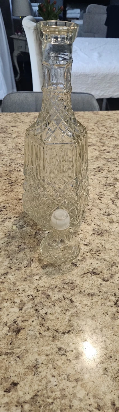 Antiique Clear Glass Decanter with Stopper
