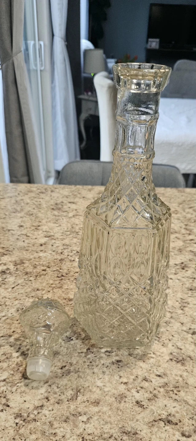 Antiique Clear Glass Decanter with Stopper - photo 2