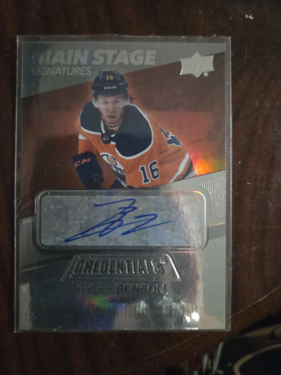 Upper Deck Tyler Benson Autographed Hockey Card