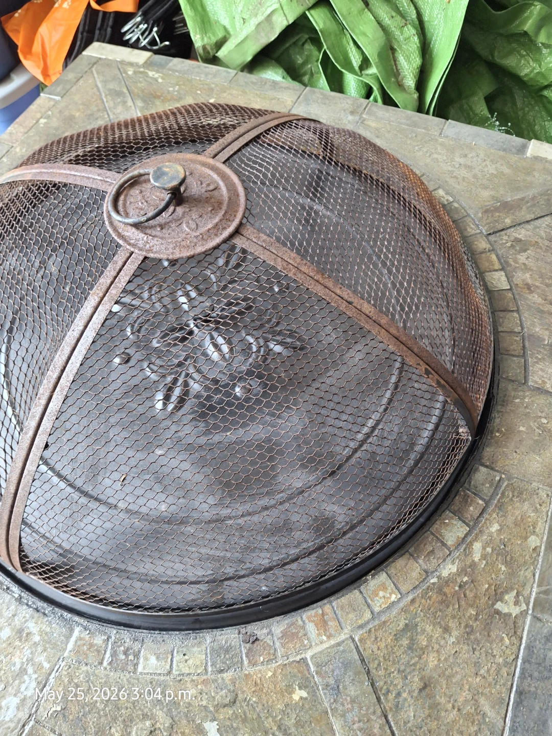 Outdoor Fire Pit with Stone Base and Lid - photo 4