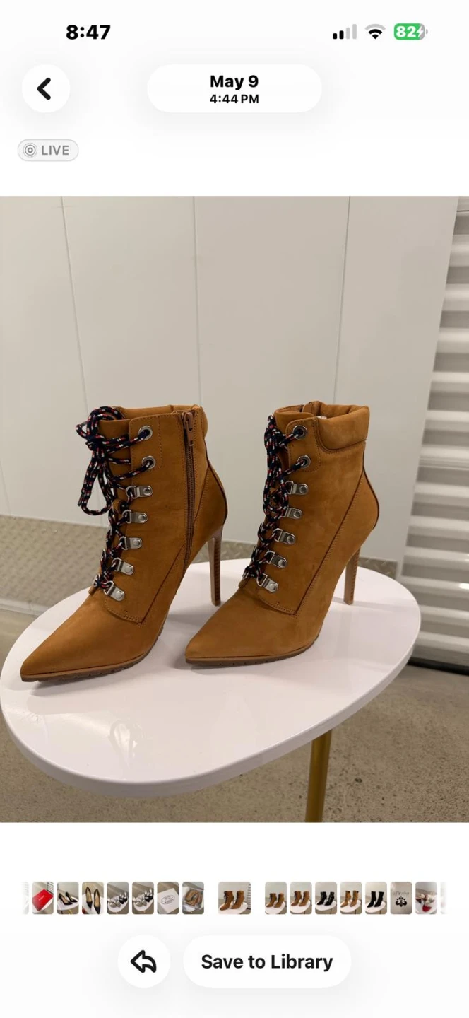 Steve Madden Women's Brown Lace-Up Heeled Booties