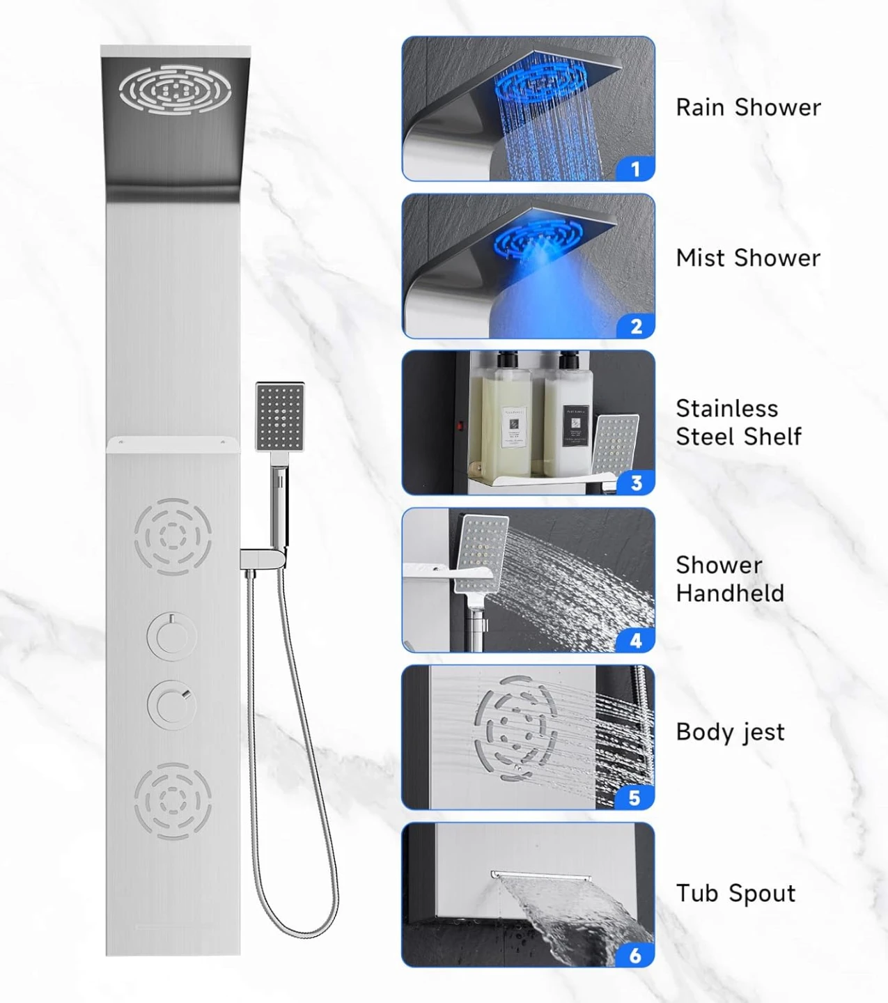 Brand New Rainfall Shower Tower Column For Sale - photo 3
