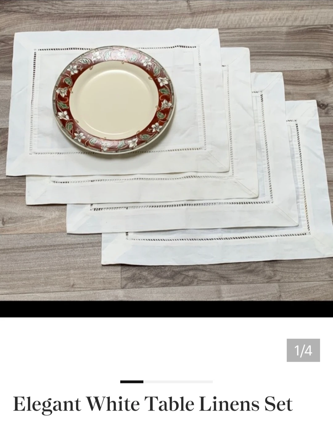 White Linen Tablecloth Set