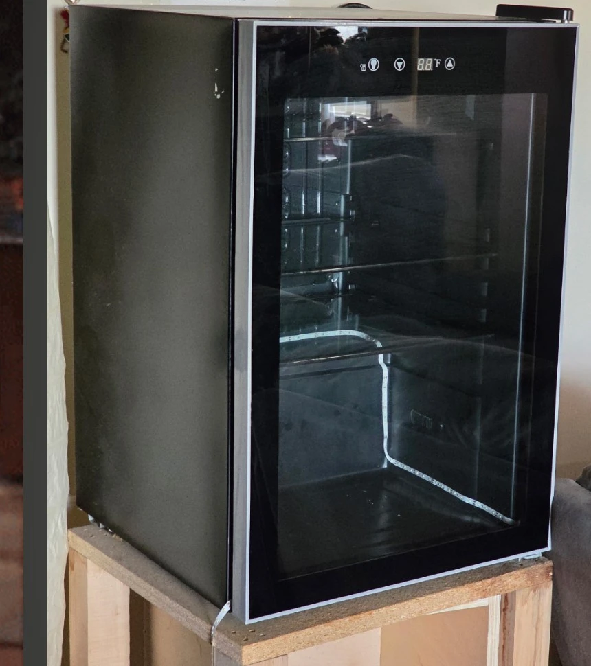 Black Mini Fridge with Glass Door
