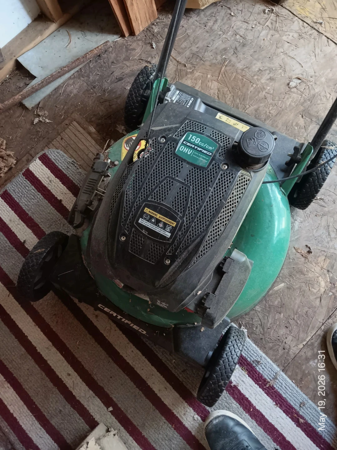 Certified OHV Lawn Mower 150cc/cm³