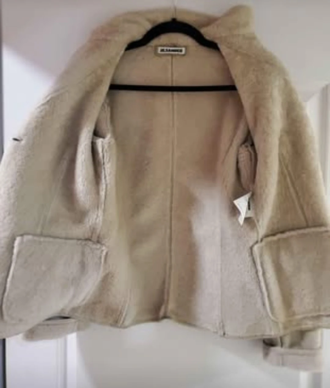 Jil Sander Beige Suede Leather Shearling Lined Blazer Jacket - photo 4