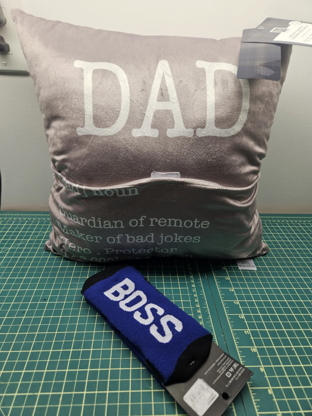 Dad Pocket Throw Pillow, Boss socks, New