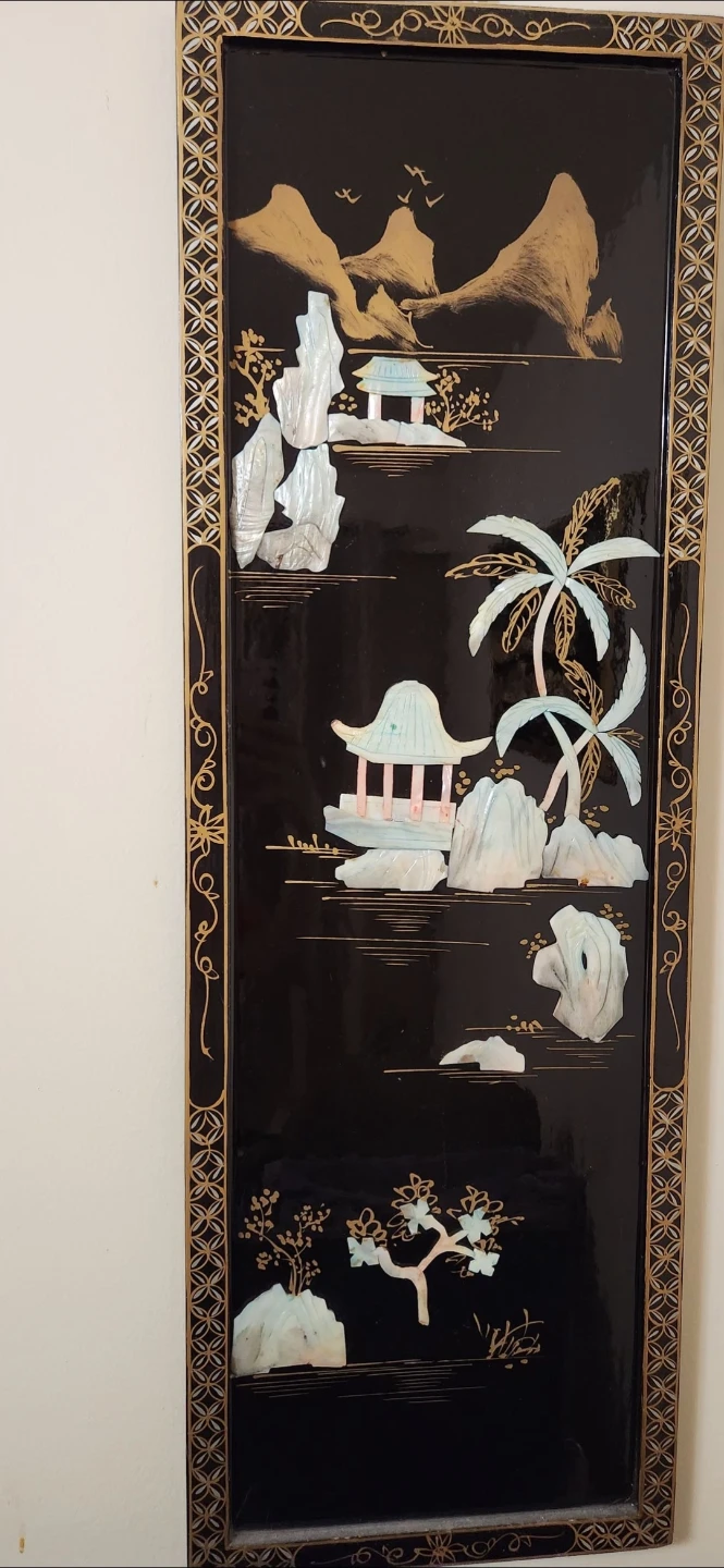 Vintage Mother of Pearl Wall Art Panel