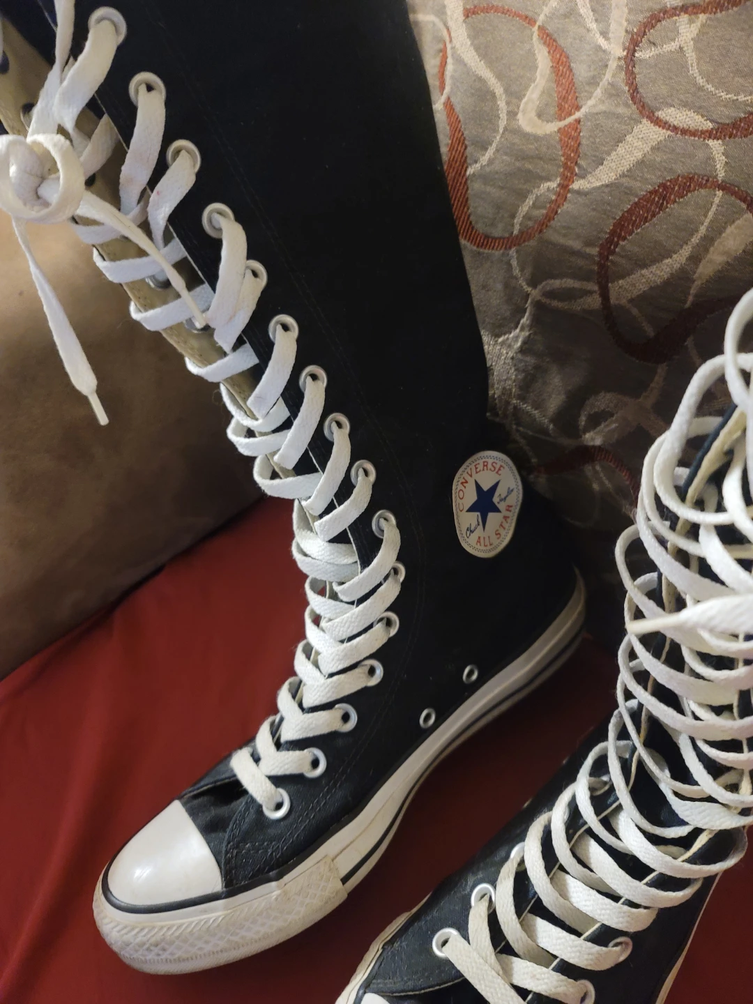 Converse All Star Knee-High Sneakers Boots Black White