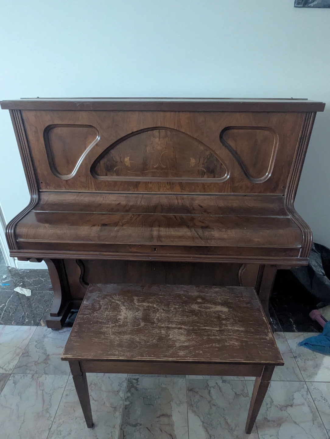 Vintage Upright Piano with Bench - photo 2