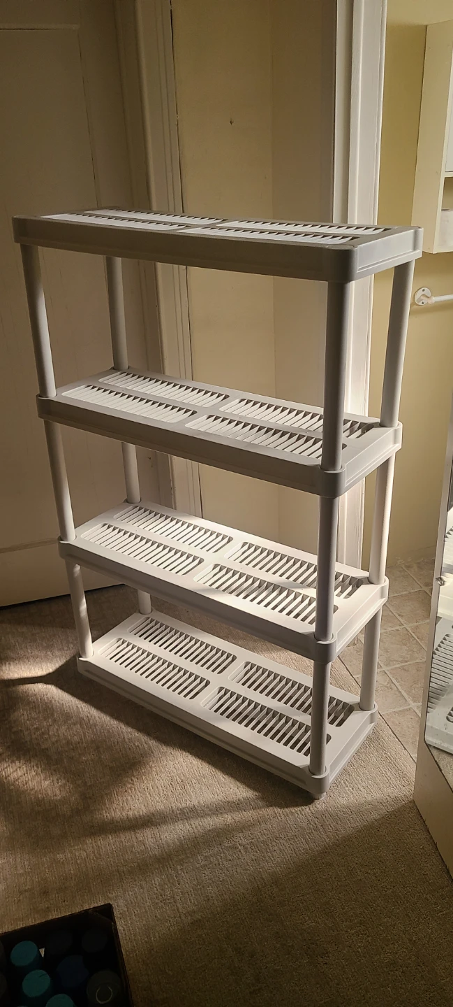 Plastic Shelving Unit / 4 Tier Shelf - Clean, Like New!