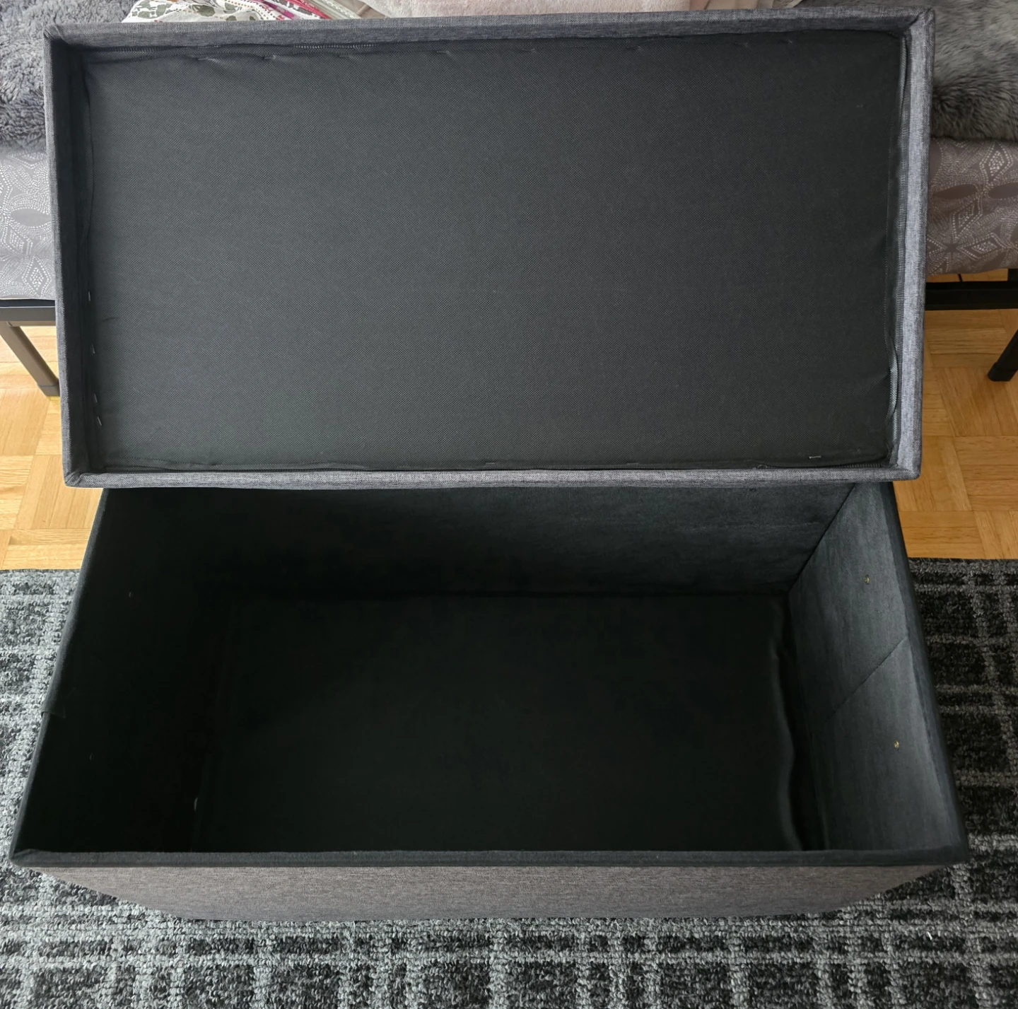 Grey Storage Ottoman Bench - photo 2