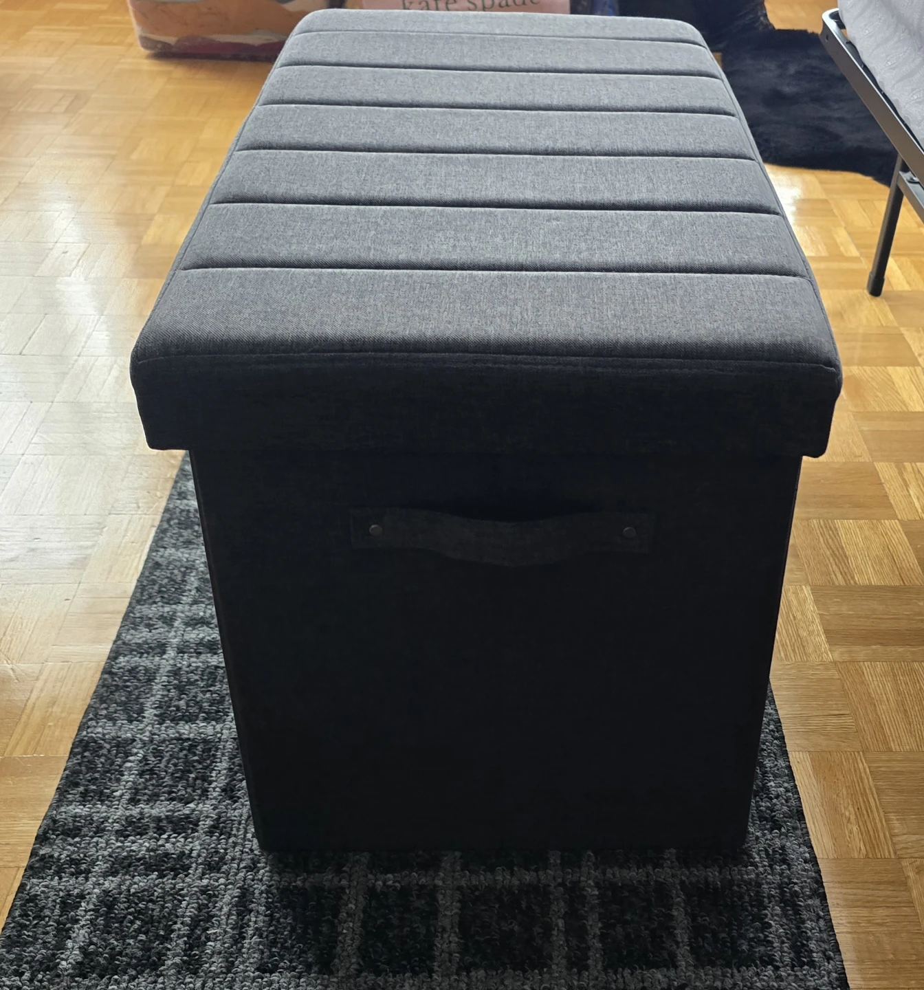 Grey Storage Ottoman Bench - photo 3
