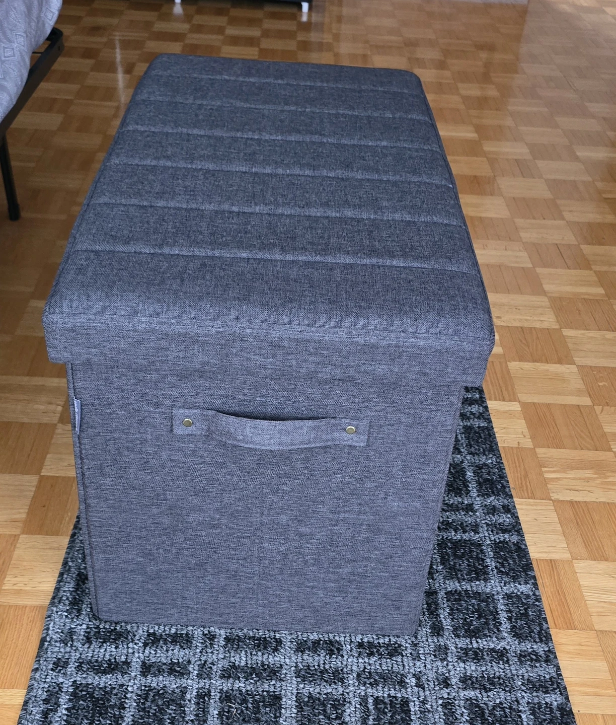 Grey Storage Ottoman Bench - photo 4