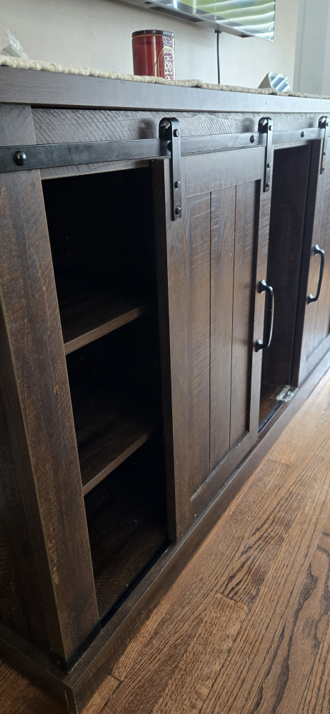 Rustic 54 Inch TV Stand with Barn Door - Fits up to 65 Inch TVs - photo 2