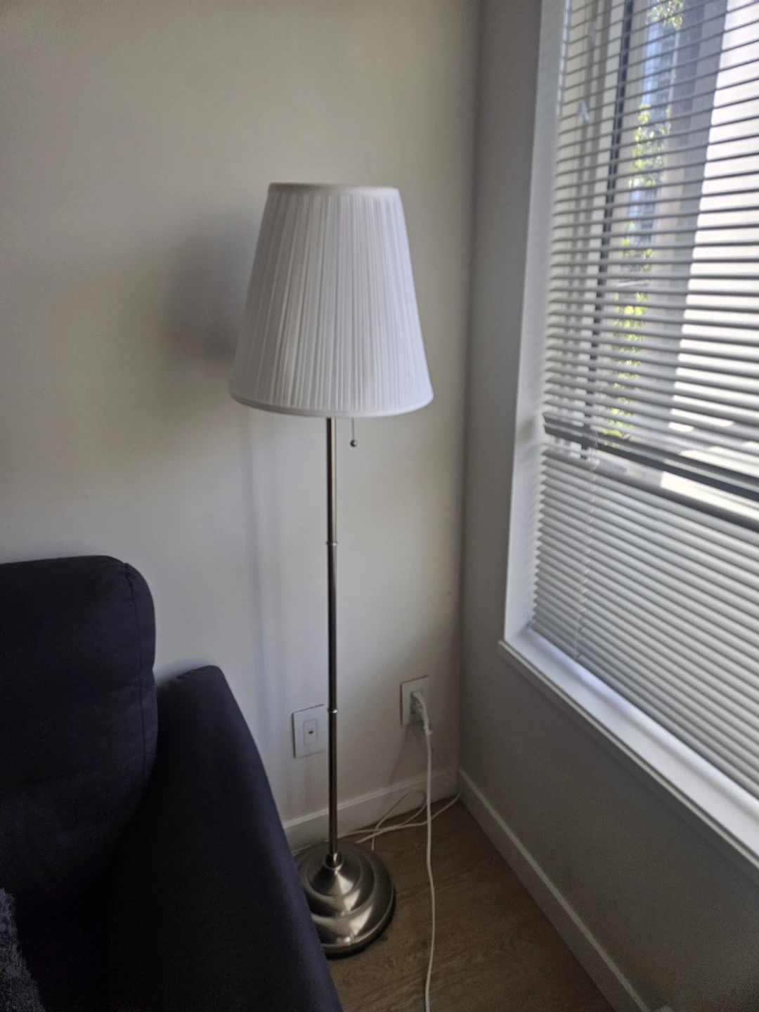 White Pleated Floor Lamp - photo 2
