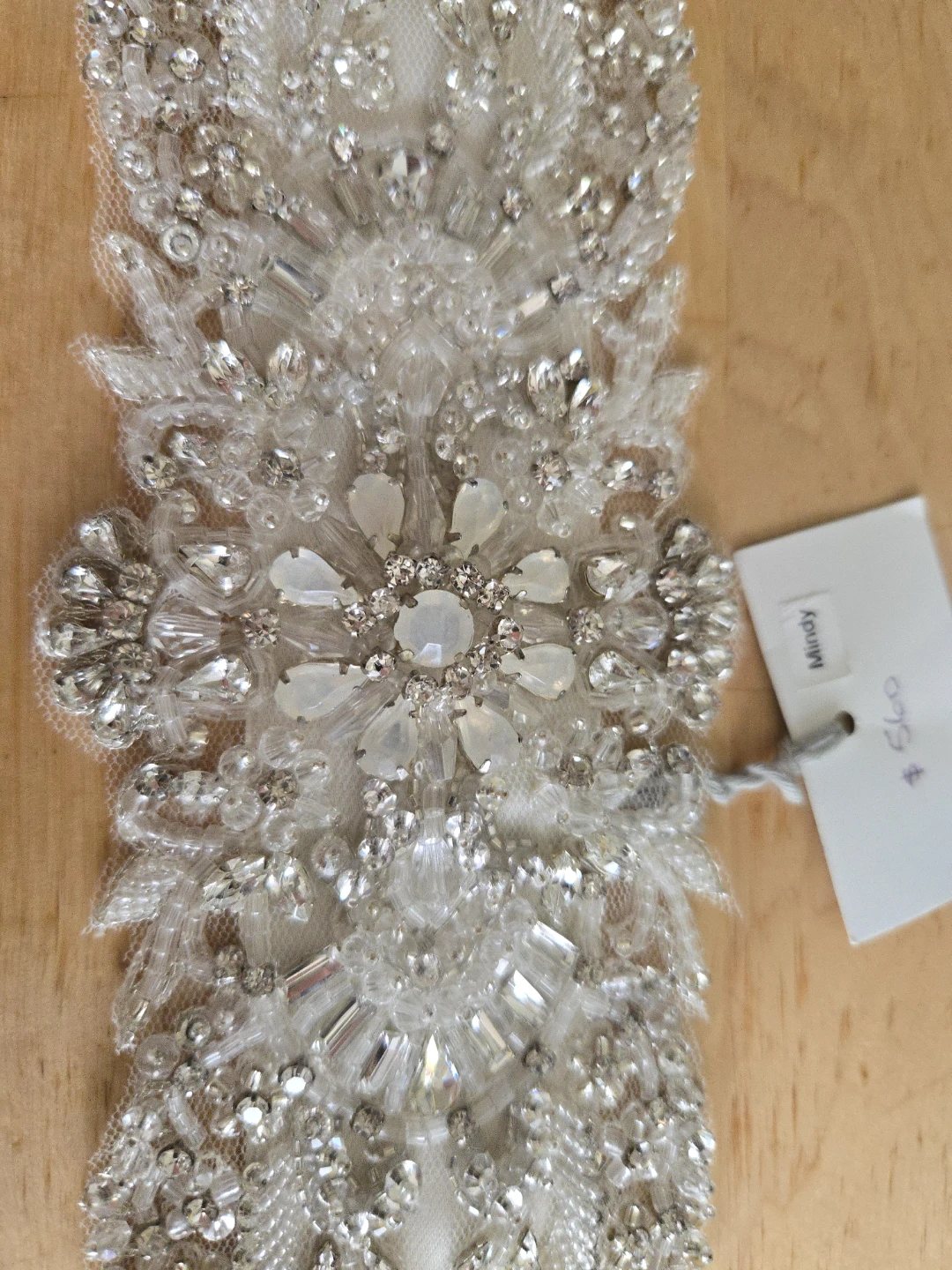 Bloom Bazaar Beaded Bridal Sash Ivory Satin Ribbon - photo 2