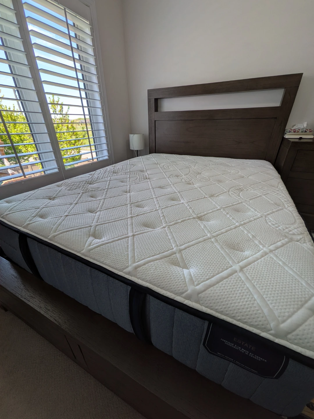 Queen Bed Frame + Stearns & Foster Mattress (Like New) - photo 2
