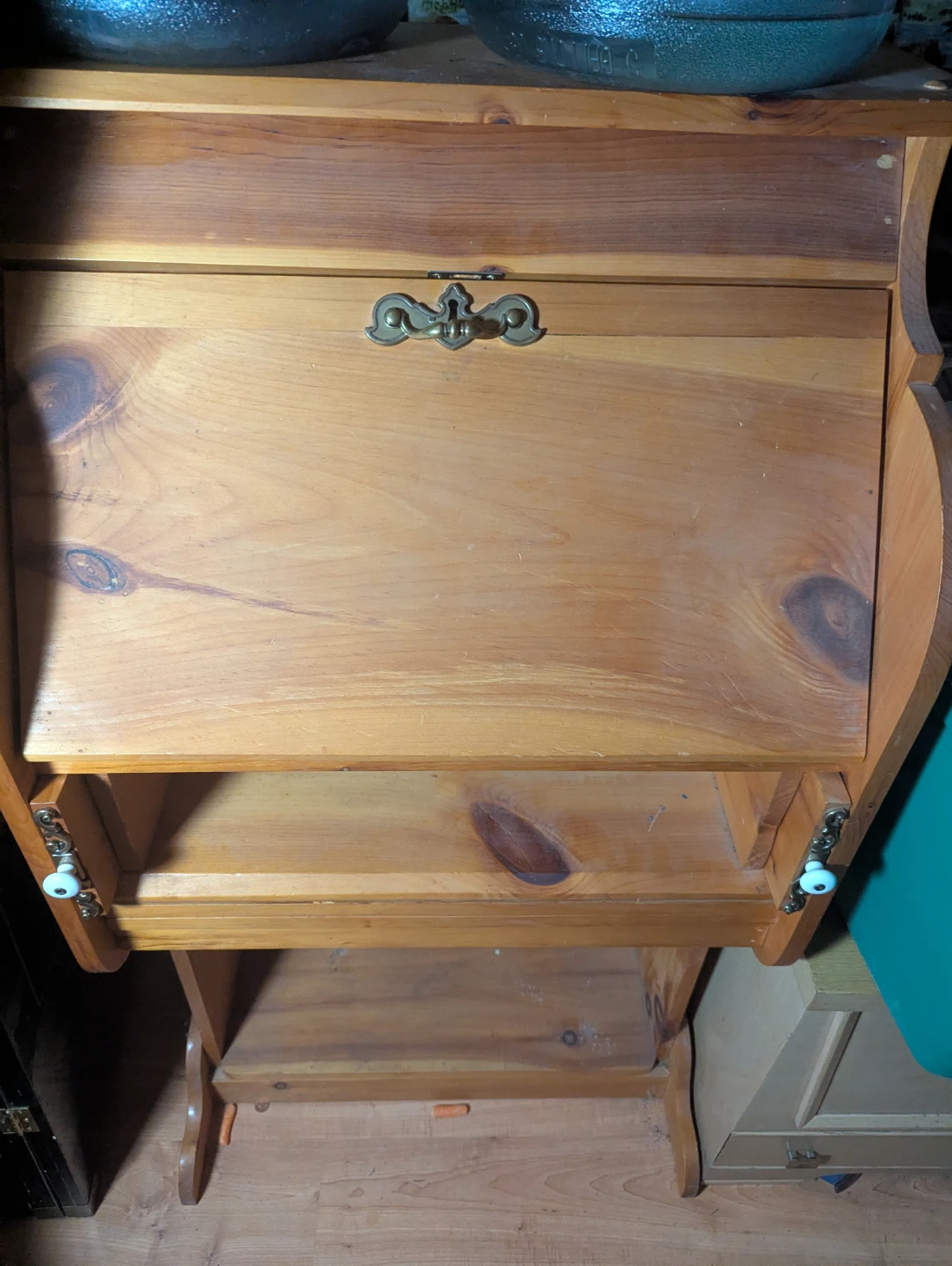 Wooden Secretary Desk with Compartments - photo 4