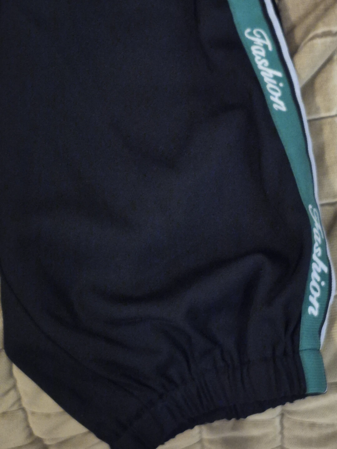 XL green striped black pants breathable