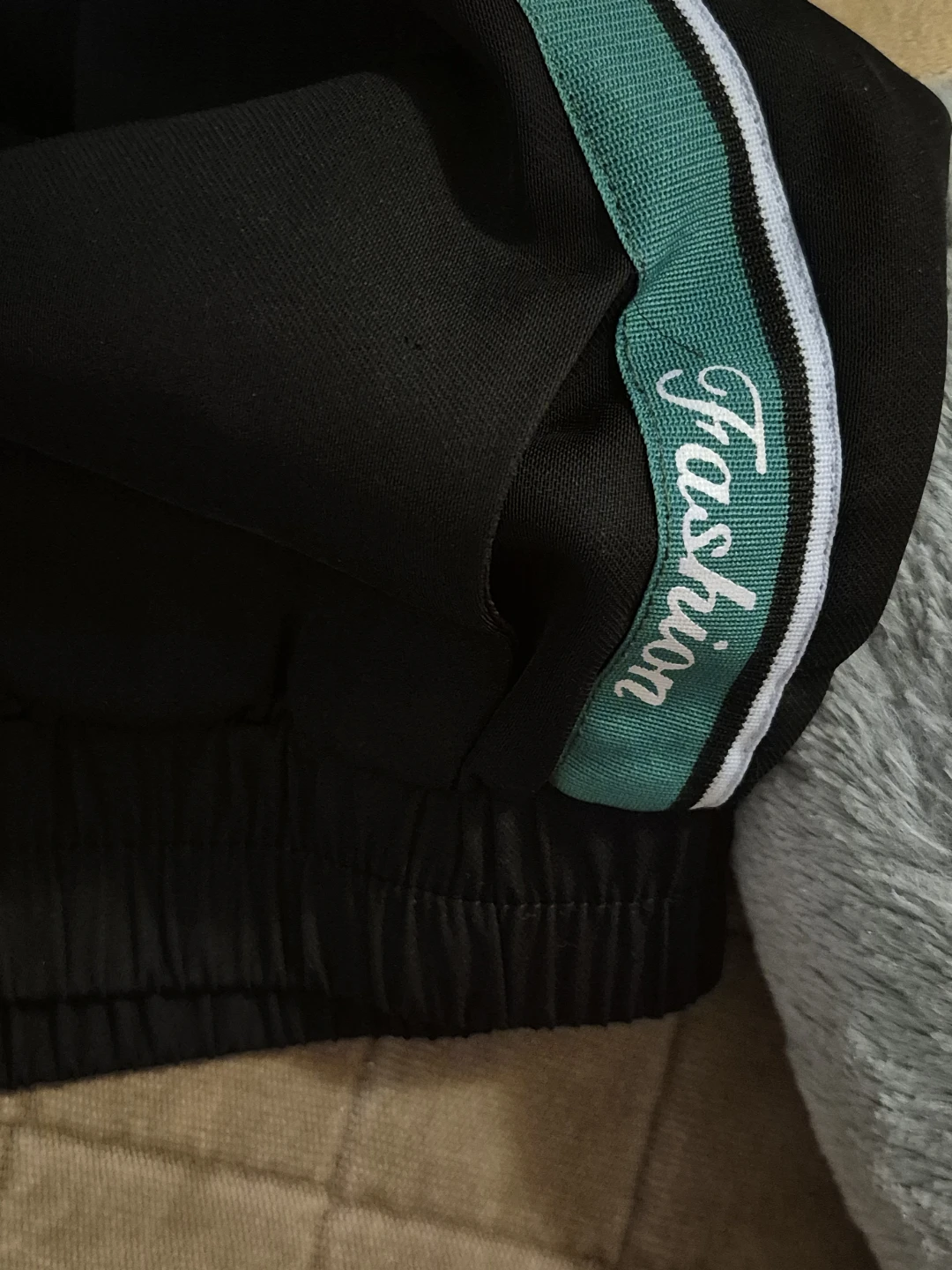 XL green striped black pants breathable - photo 3