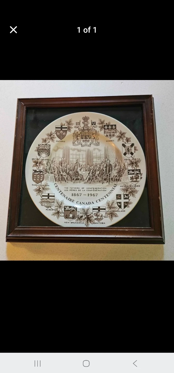 Canada Centennial Plate 1867-1967 Fathers of Confederation