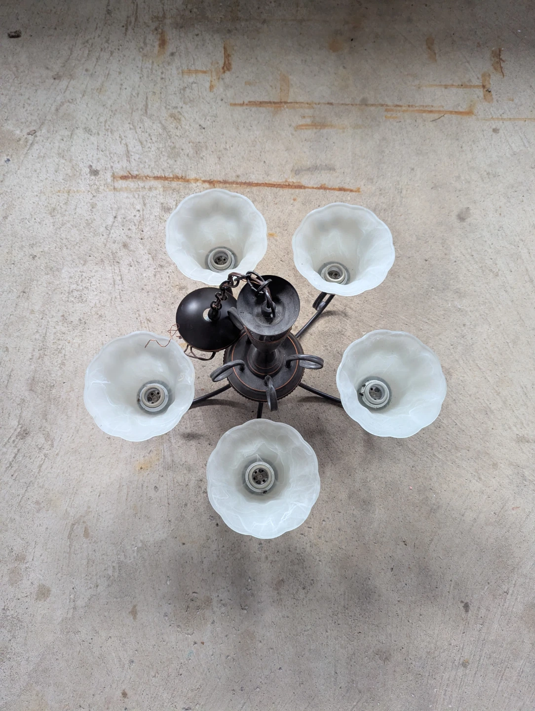 5-Light Chandelier with Frosted Glass Shades - photo 3