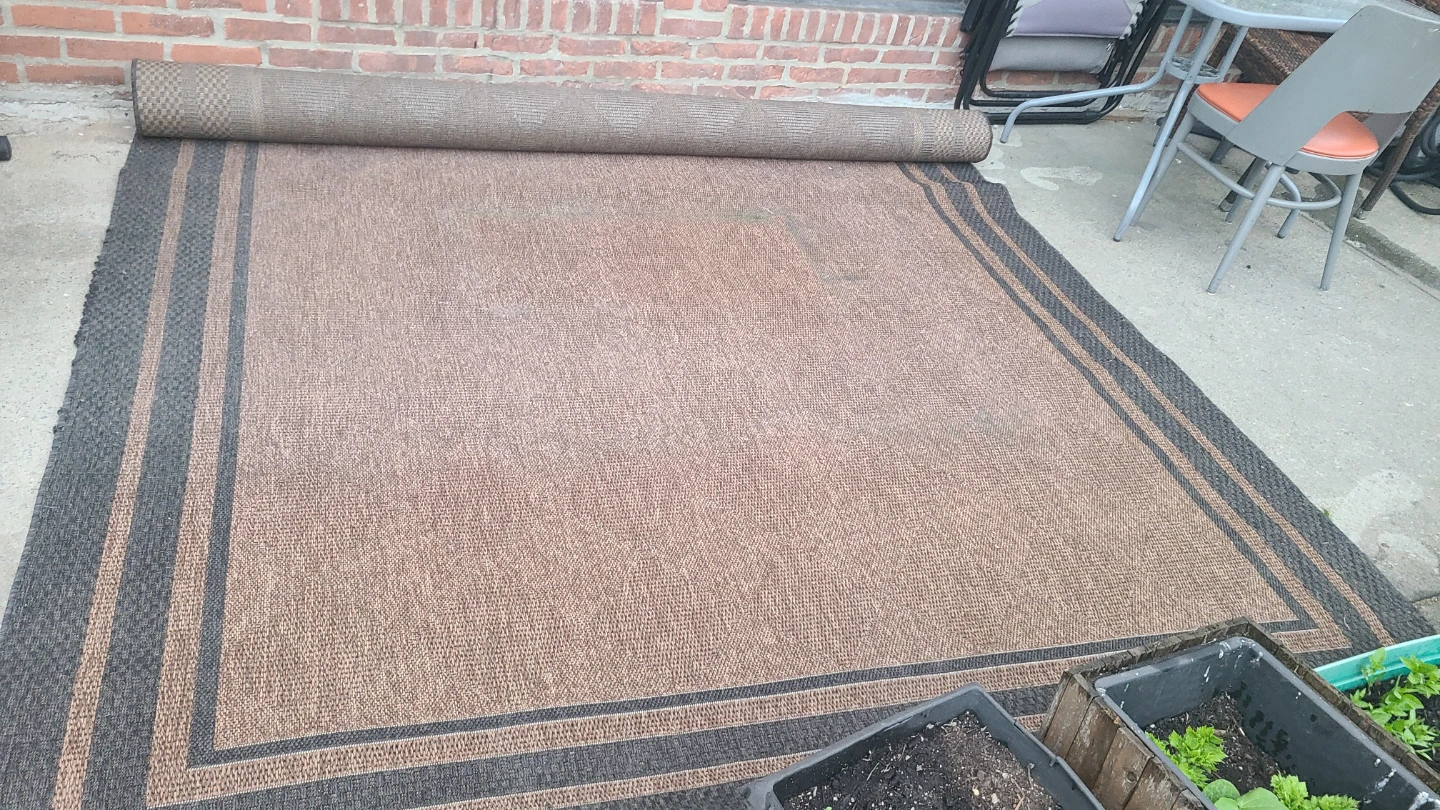 Brown Outdoor Area Rug with Dark Border - photo 2