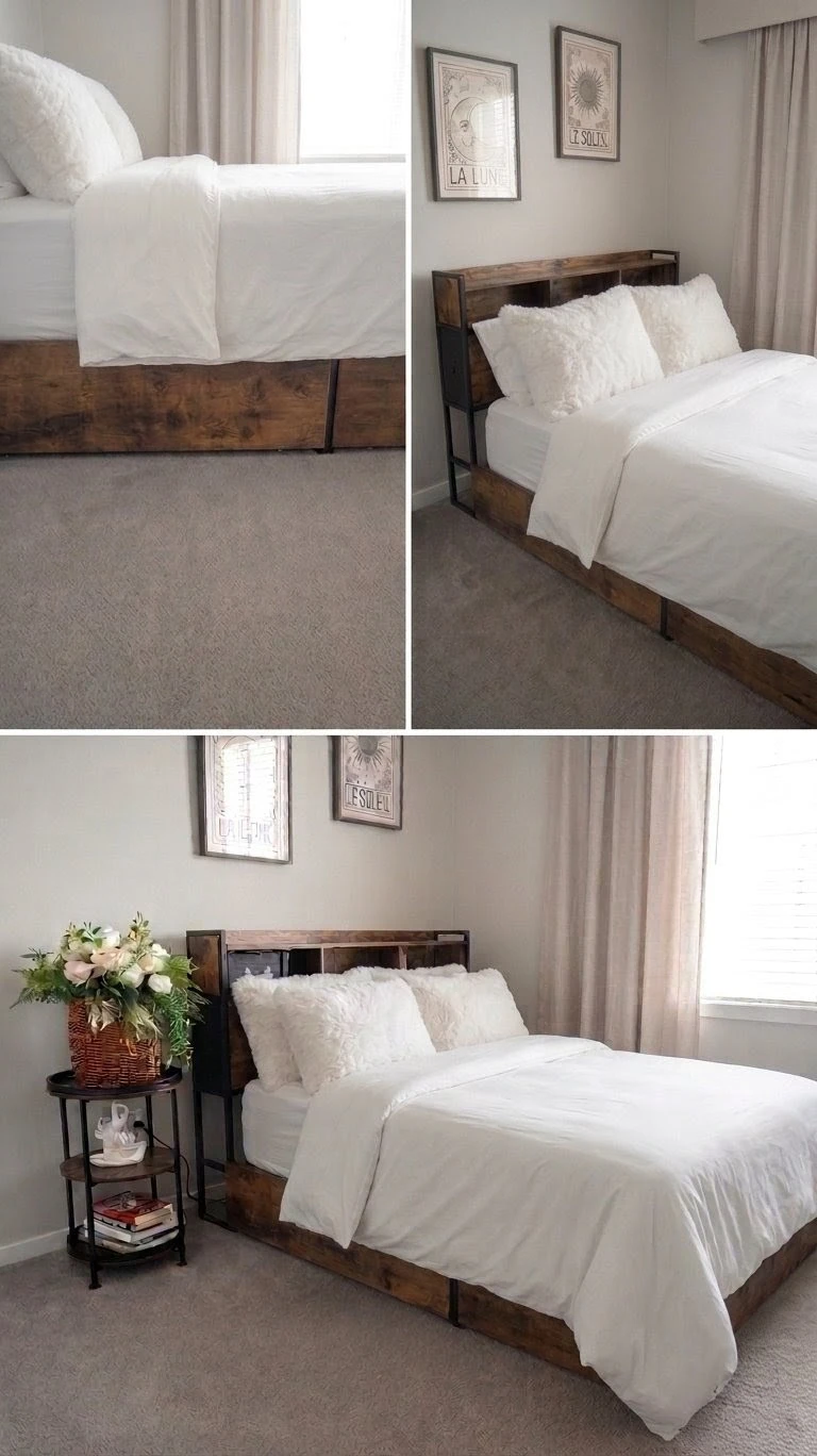 Rustic Wood Full/Double Bed Frame - photo 2